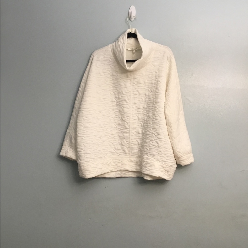 Workshop Republic Clothing White Cowl Turtleneck Sweater - Picture 2 of 12